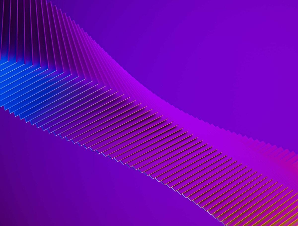 Ein hellviolettes, geometrisches Design einer Folge von Ovalen, ähnlich DNA, das eine NFT-Besitzerin bzw. einen NFT-Besitzer repräsentiert.