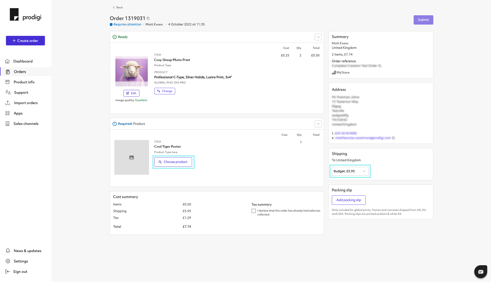 Überprüfen oder personalisieren Sie Ihren BigCommerce Reihenfolge, Schritt 3