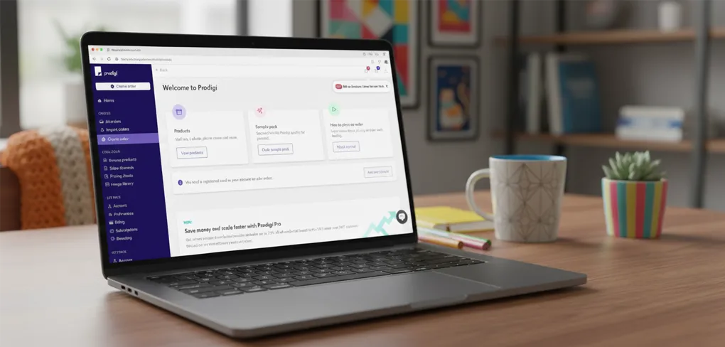 The Prodigi dashboard