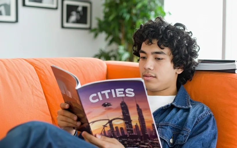 Someone reading a magazine