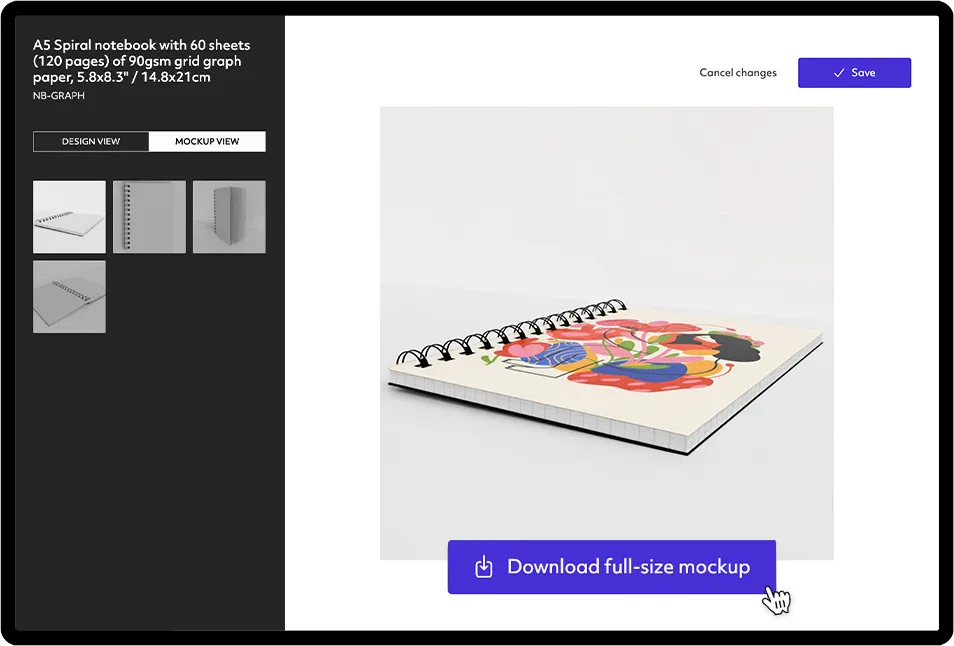Prodigi-Bildeditor mit Mockup