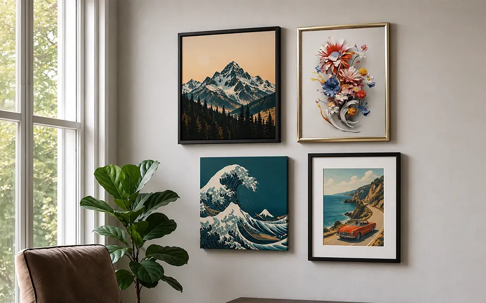 Print on demand wall art formats