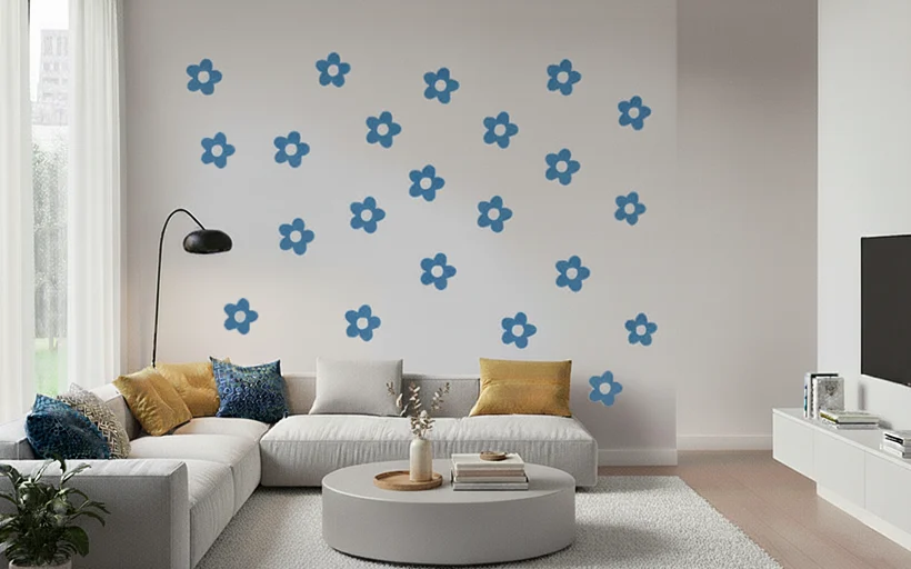 An example of using many wall stickers to great a fun effect
